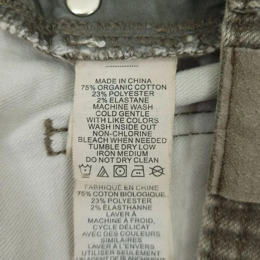 Prana Slim Fit Jeans Gray Straight Leg Men Size 31x30 Mid Rise Stretch Denim